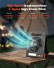 VEVOR 10000mAh Rechargeable Solar Fan with LED Lantern, 7 inch Portable Fan Cordless with 4W Foldable Solar Panel, 4-Speed& Timer& Quiet