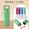 4 Pcs Portable Keychain Pill Holder Pill Organizer Travel Waterproof Match Container Aluminum Airtight Keychain Container Travel Size Storage Suppleme
