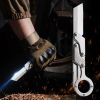 Stainless steel compact folding knife - lightweight, sharp blade, two-handed grip